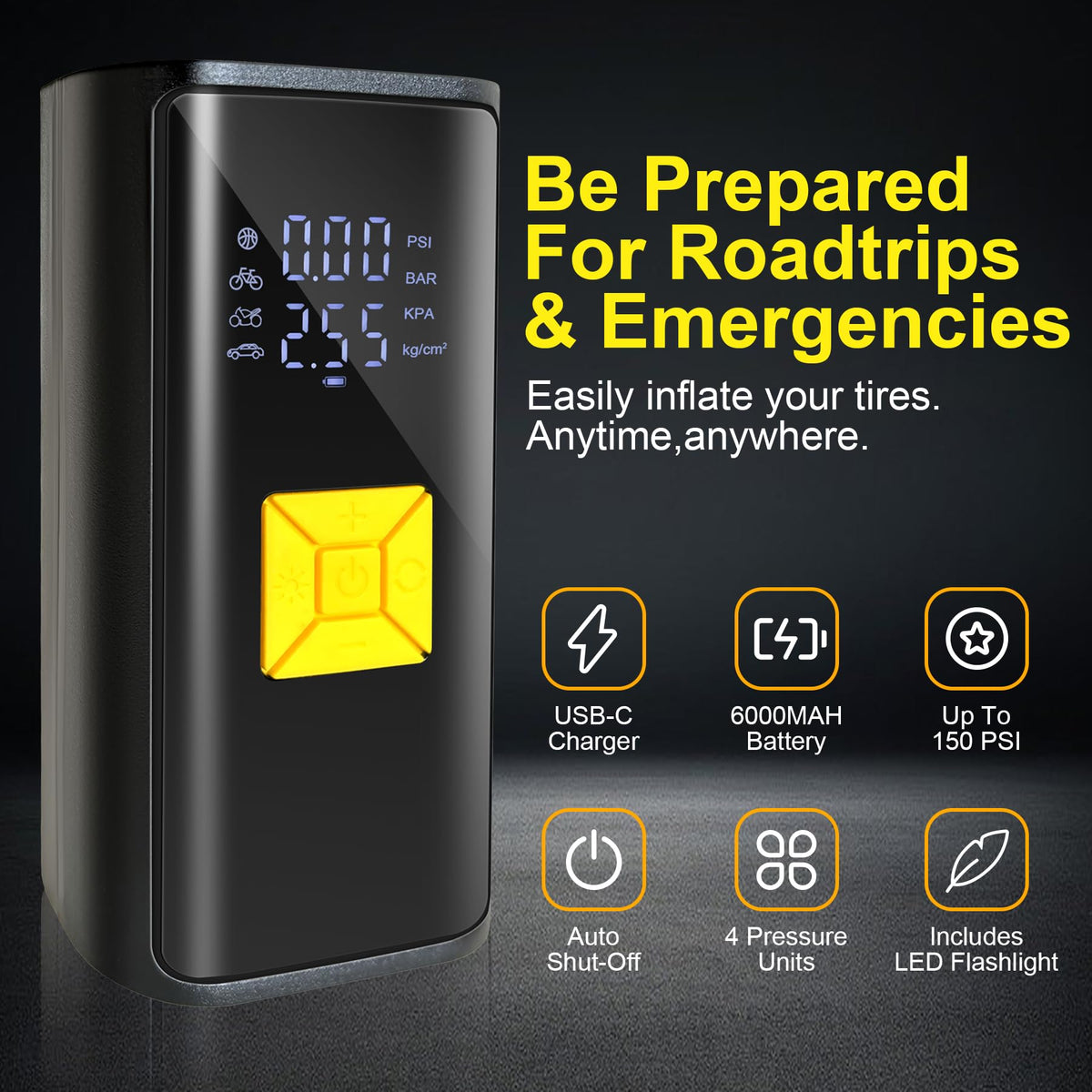 Portable Air Compressor 150 PSI Digital Tire Inflator Z98752