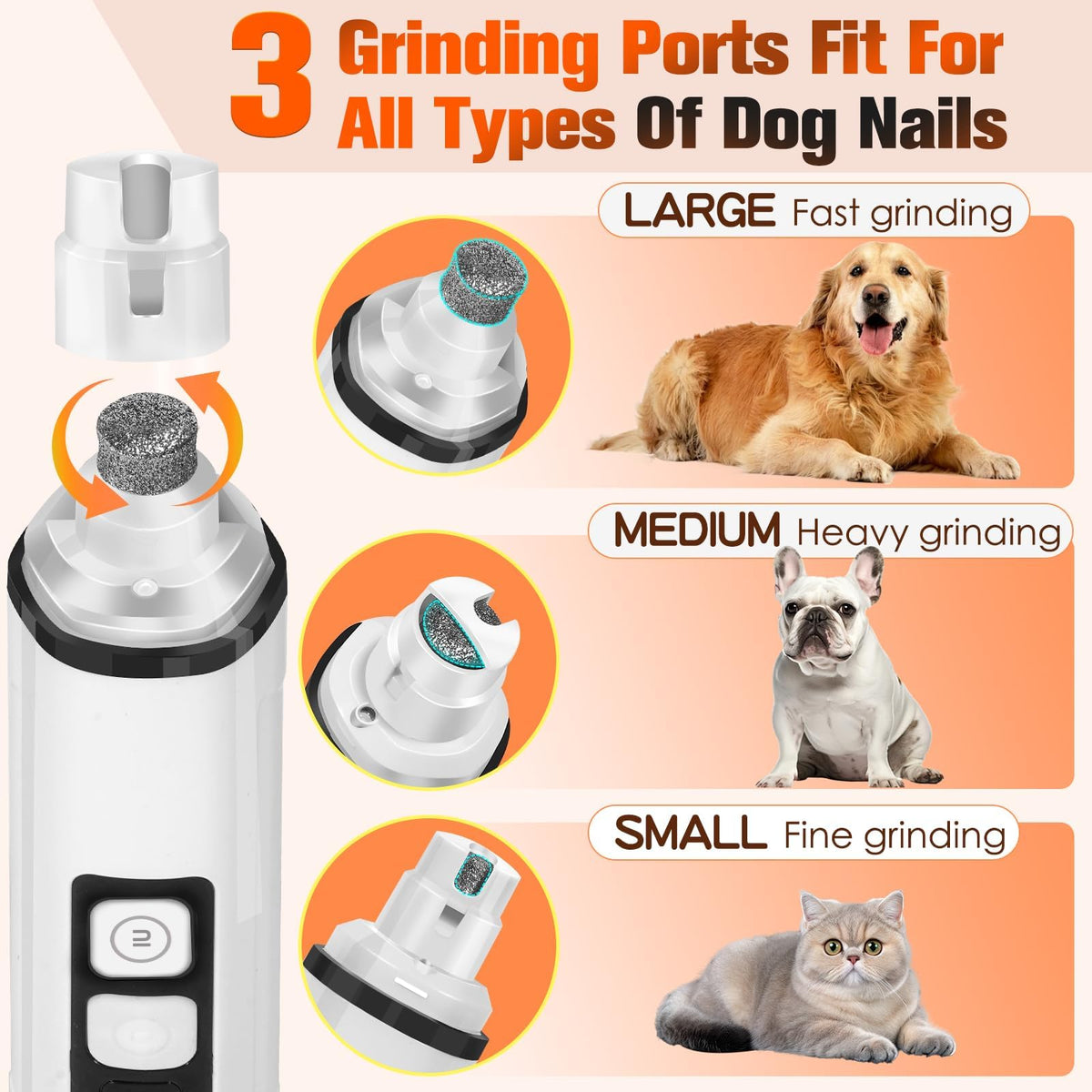 Ultra Quiet Electric Pet Nail Clippers with LED Lights C1750