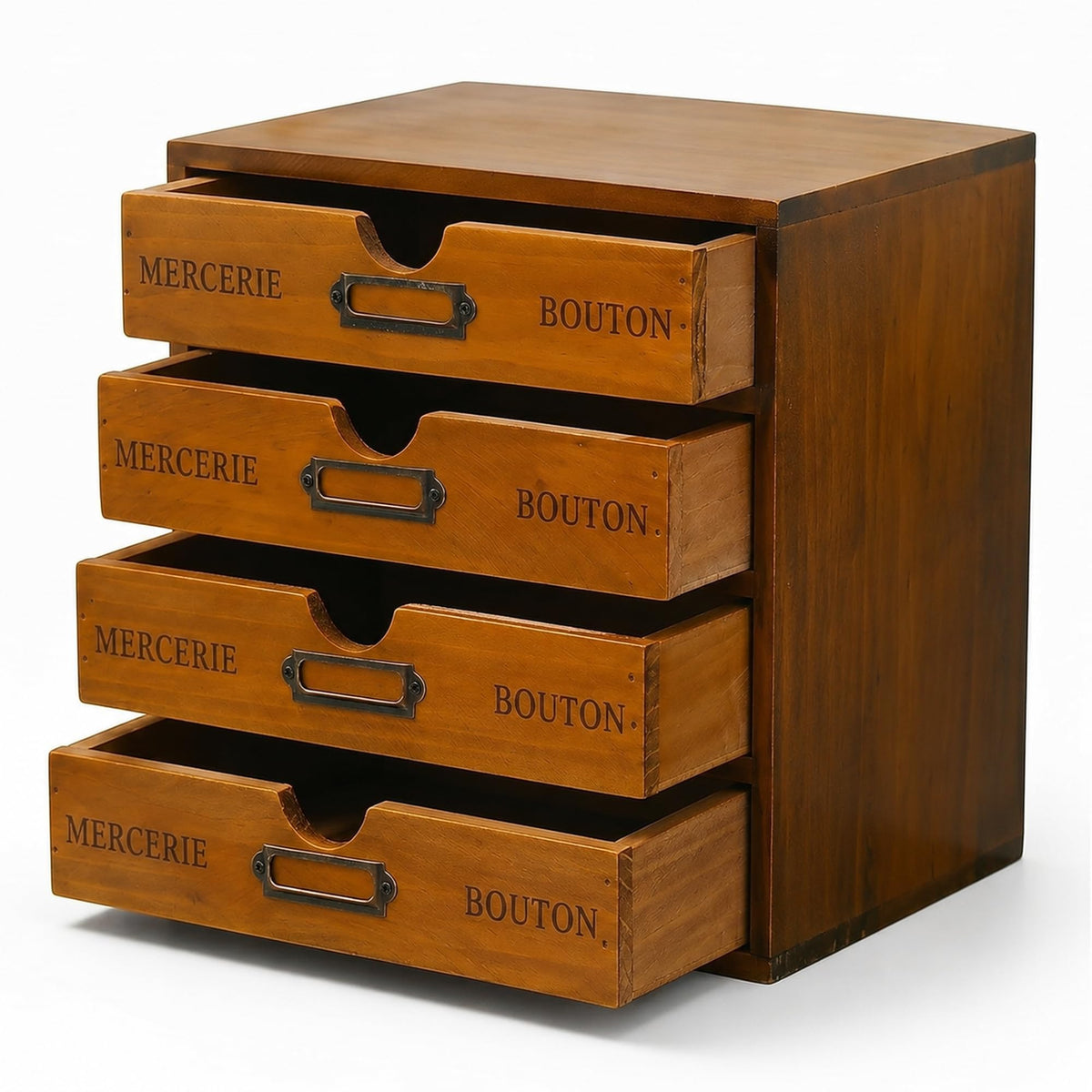 Modular Stackable 4 Drawer Wood Storage Box P746