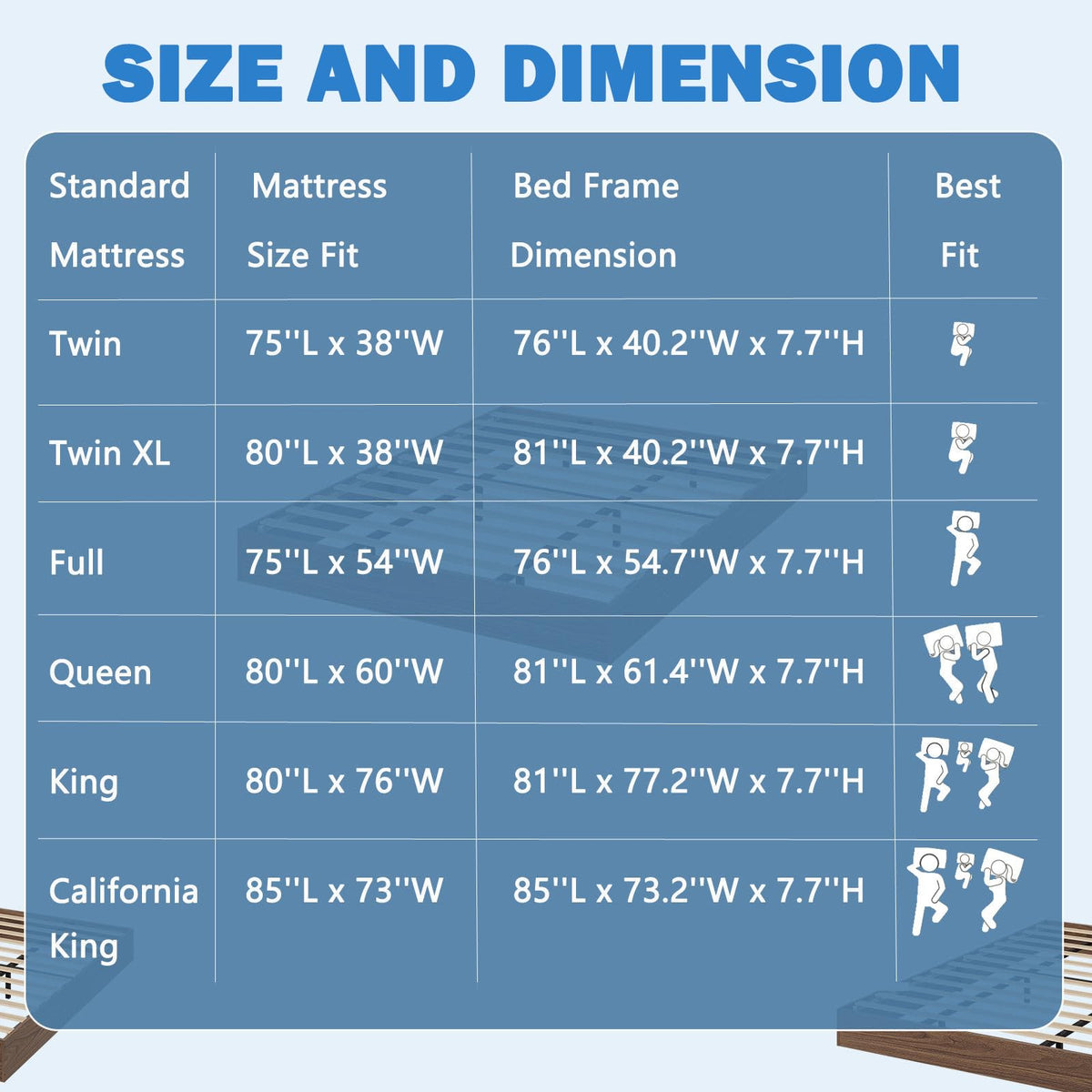 Wood Platform Bed Frame California King Y842