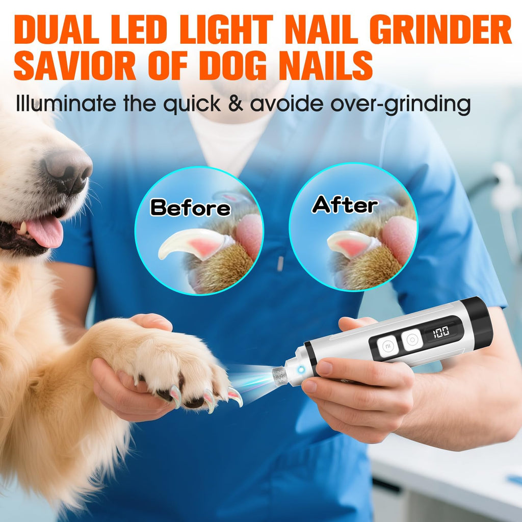 Ultra Quiet Electric Pet Nail Clippers with LED Lights C1750