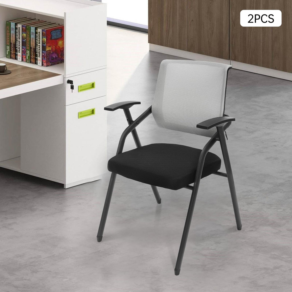 Grey Mesh Back Stacking Arm Chairs T3967