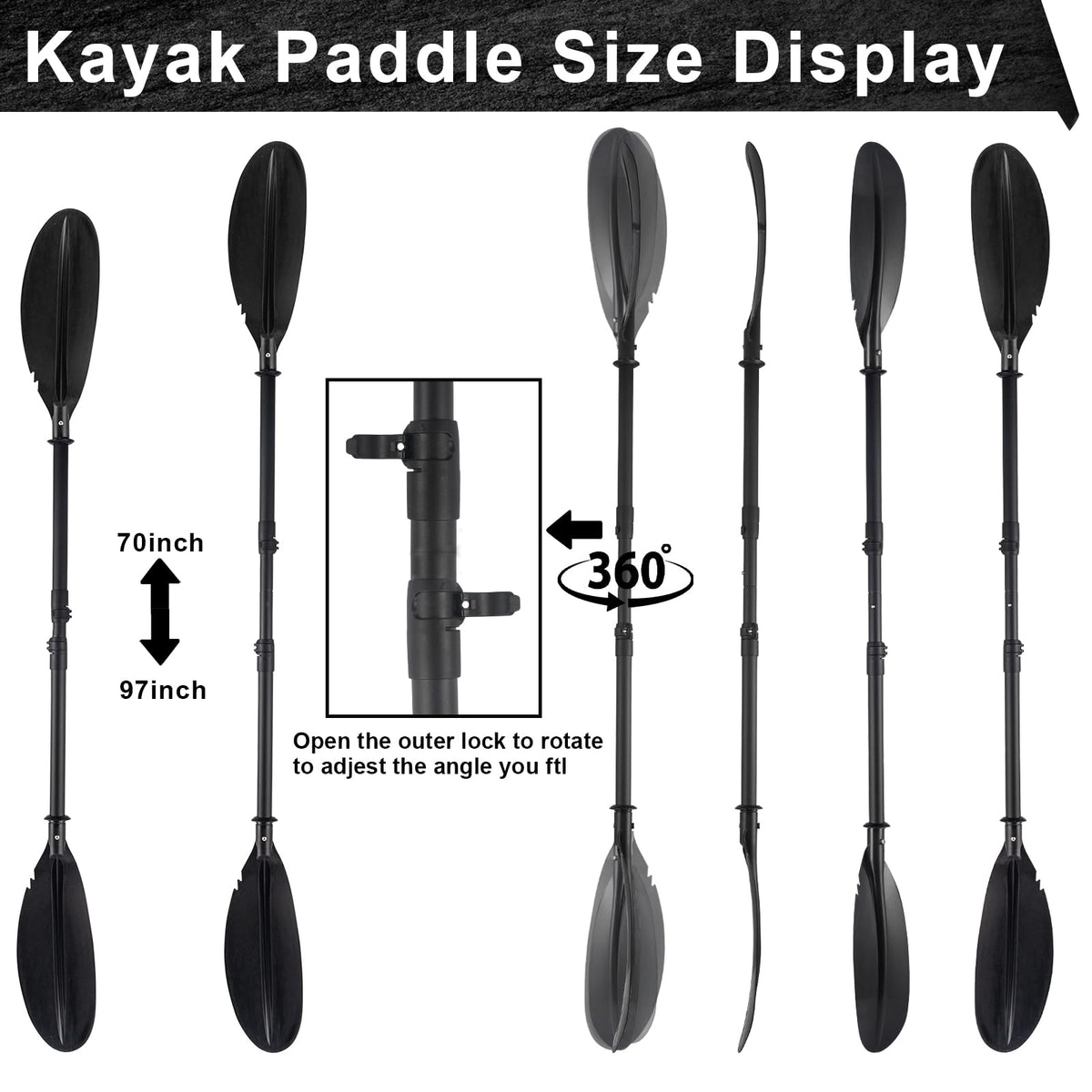 Telescoping Kayak Paddles with Paddle Leash Y166834