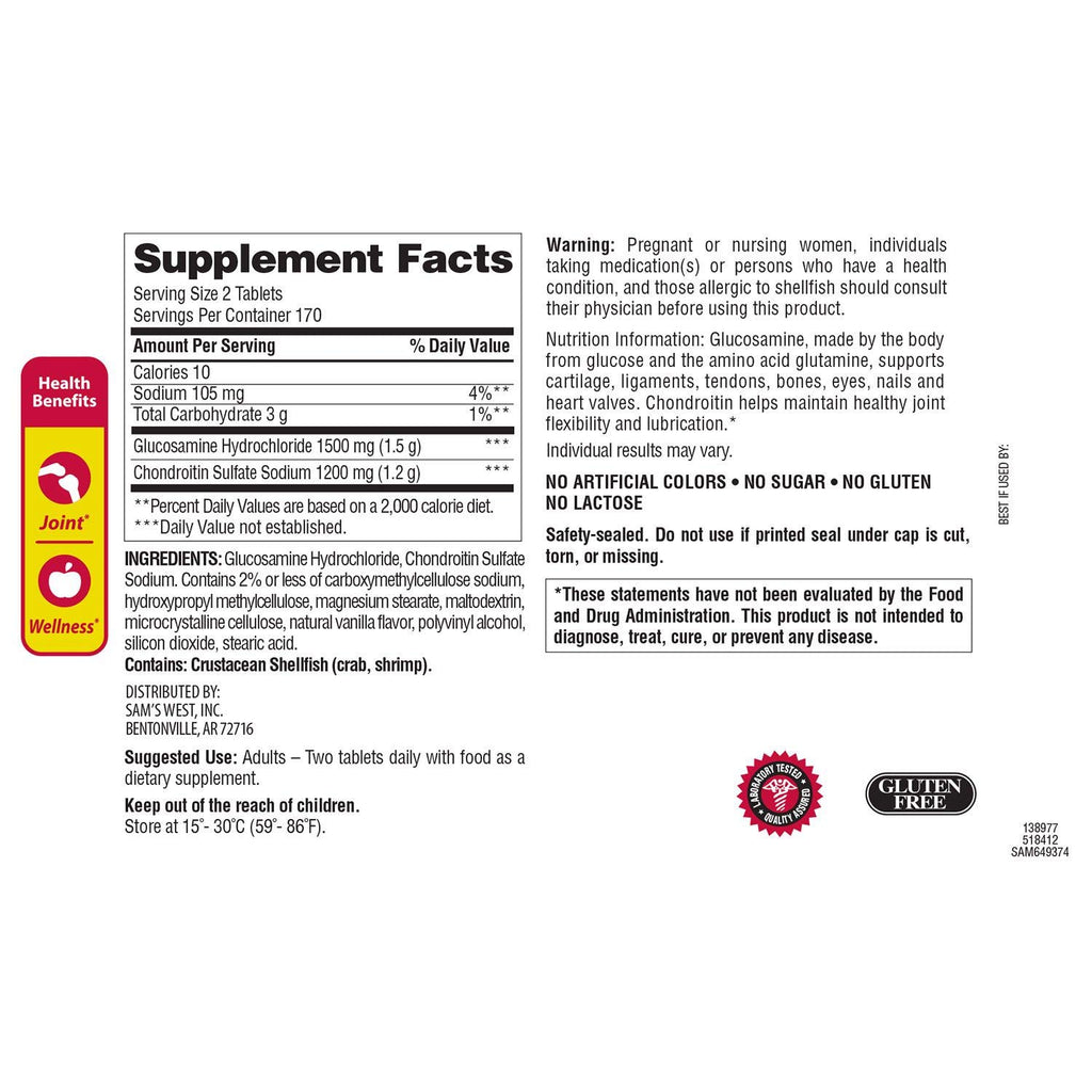 Triple Strength Glucosamine Chondroitin 340 Count B534