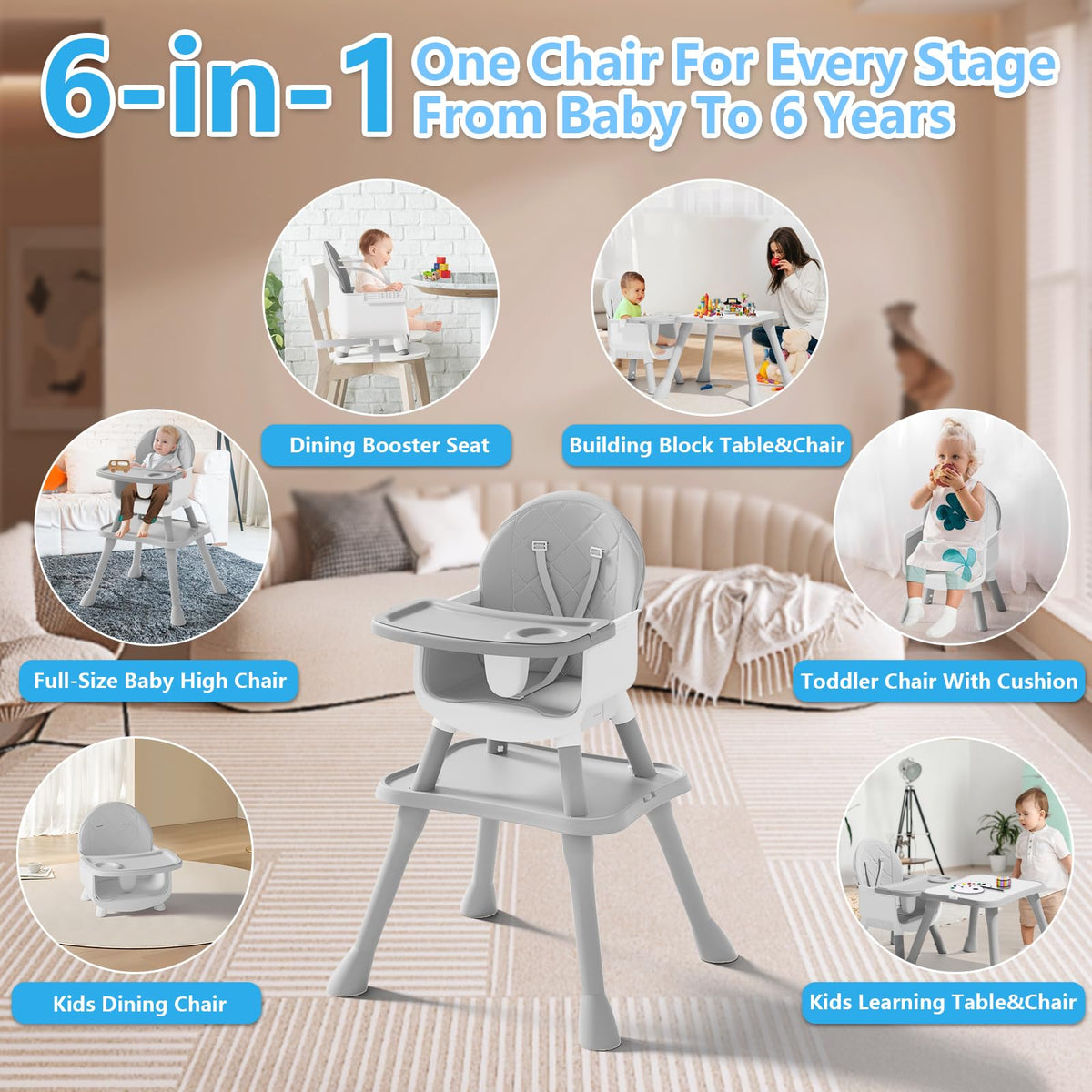 6 in 1 Baby High Chair A6178
