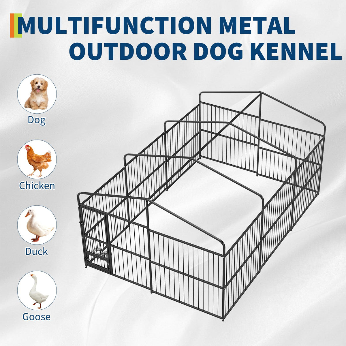 Large Outdoor Dog Kennel with Waterproof Canopy S8925