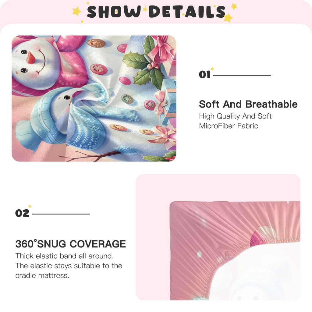 Christmas Snowmen Crib Sheet 52" x 28" B885089