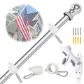 5FT Stainless Steel Wall Mounted Flag Pole Kit D50901
