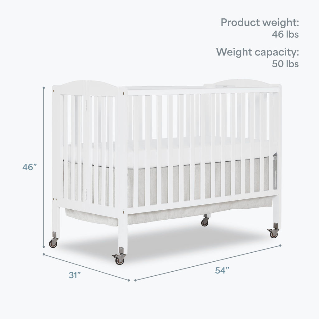 Full Size 2-in-1 Folding Baby Crib White Y612