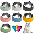 7 Pcs Stainless Steel Raised Cat Food Bowl D5911