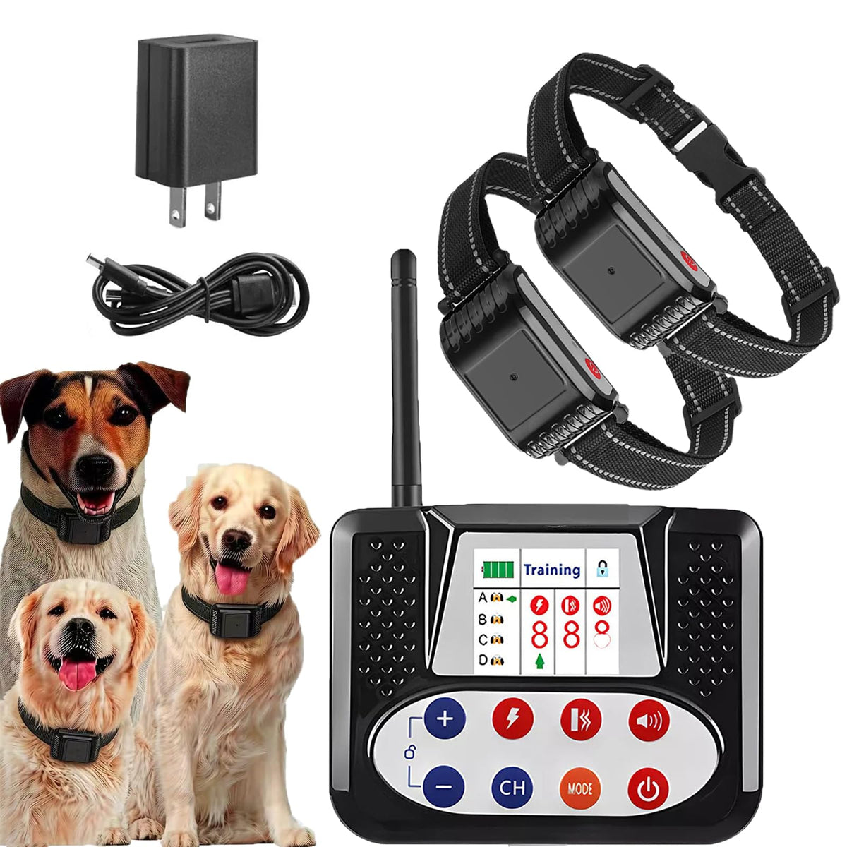Wireless Electric Dog Fence & Remote Training Shock Collar, Waterproof, Up to 8 Acre J96381