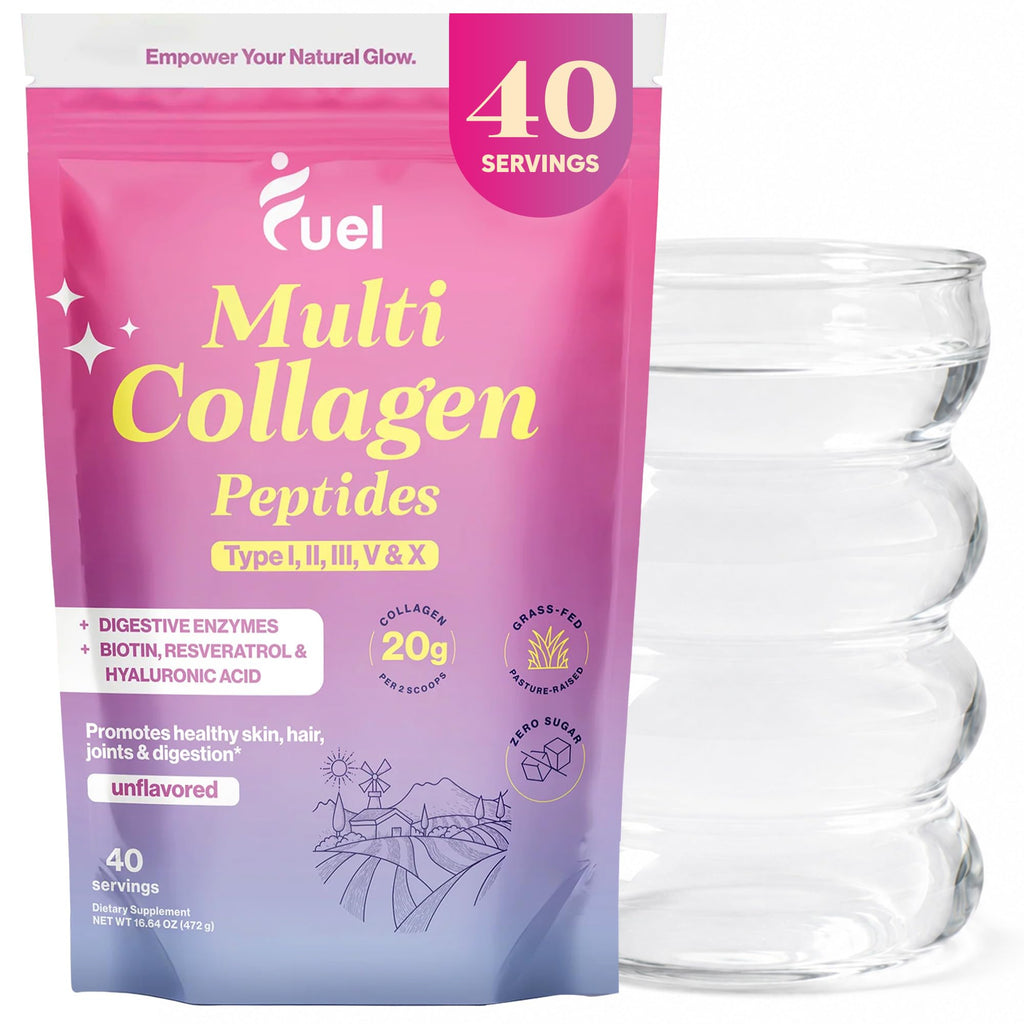 Unflavored Multi Collagen Peptides Powder 40 Servings O68271