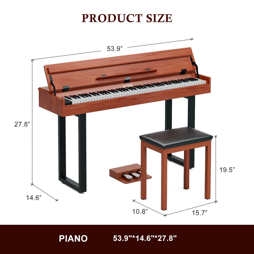 88 Key Weighted Digital Piano with Triple Pedals O973