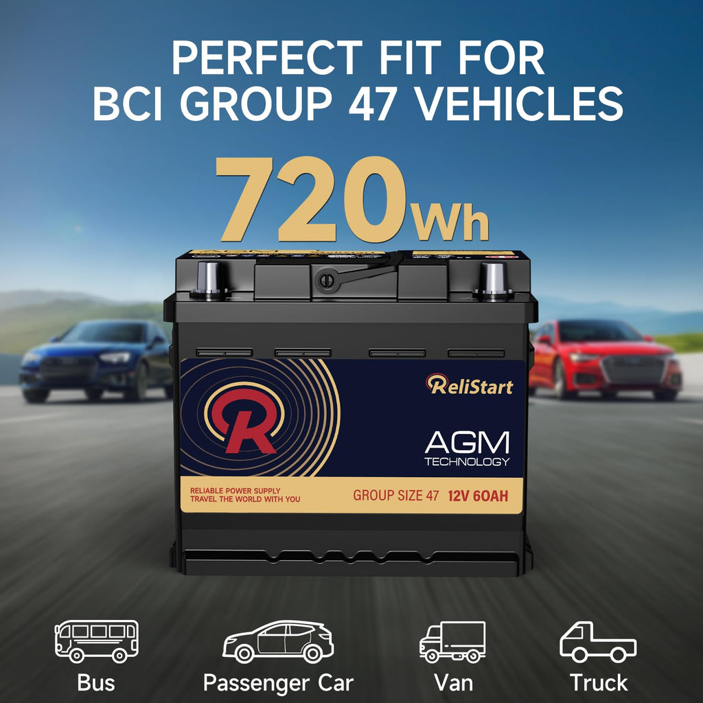 12V 60Ah Group 47 Car Battery G2741