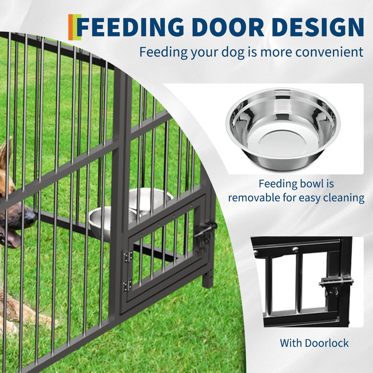 Large Outdoor Dog Kennel with Waterproof Canopy S8925