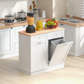White Double Door Tilt Out Trash Cabinet L88169