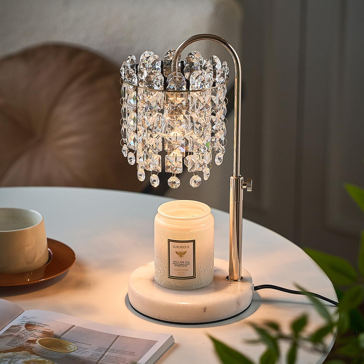 Candle Warmer Lamp with Timer Dimmer Adjustable Height Y793