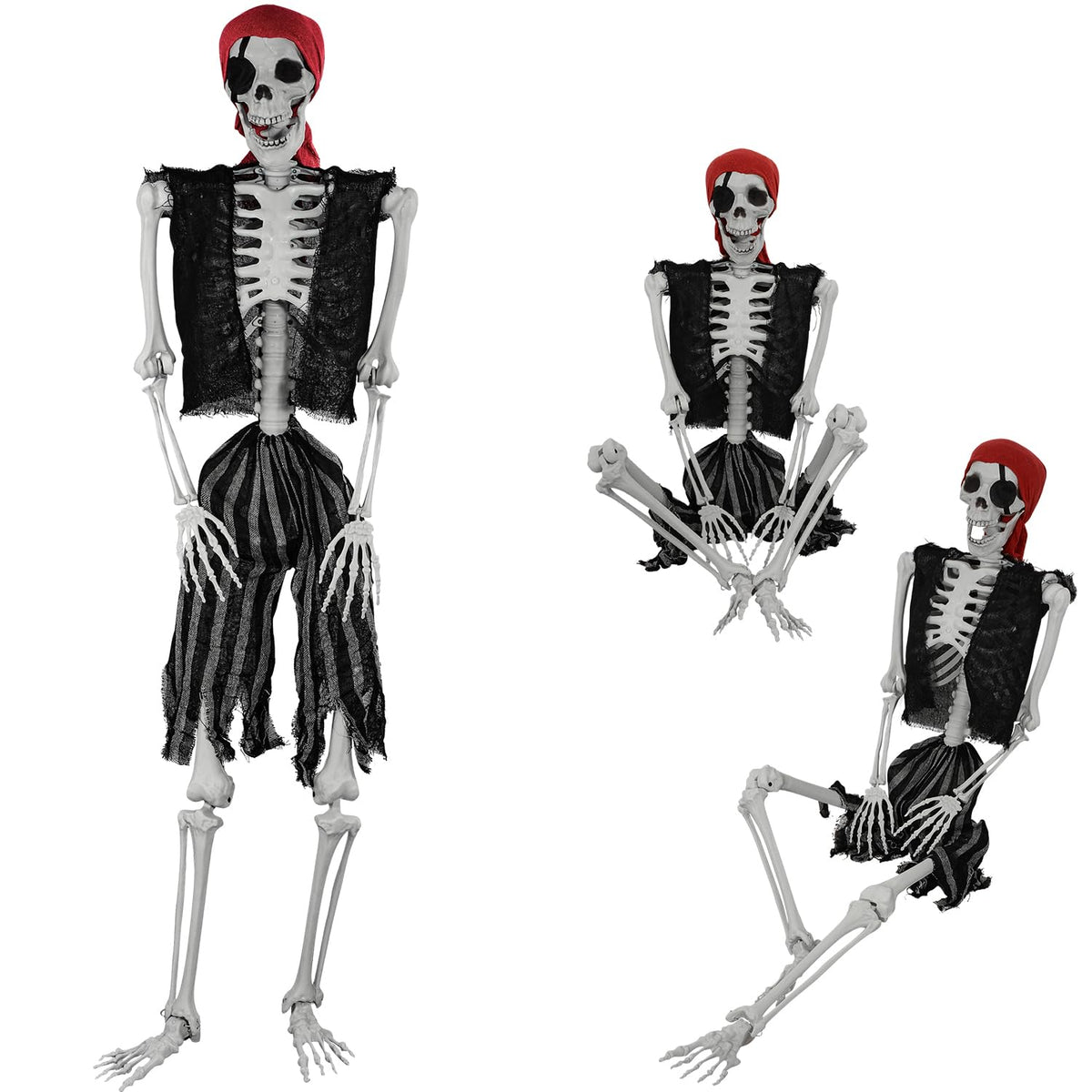 5.4ft Life Size Pirate Skeleton with Movable Joints N33526