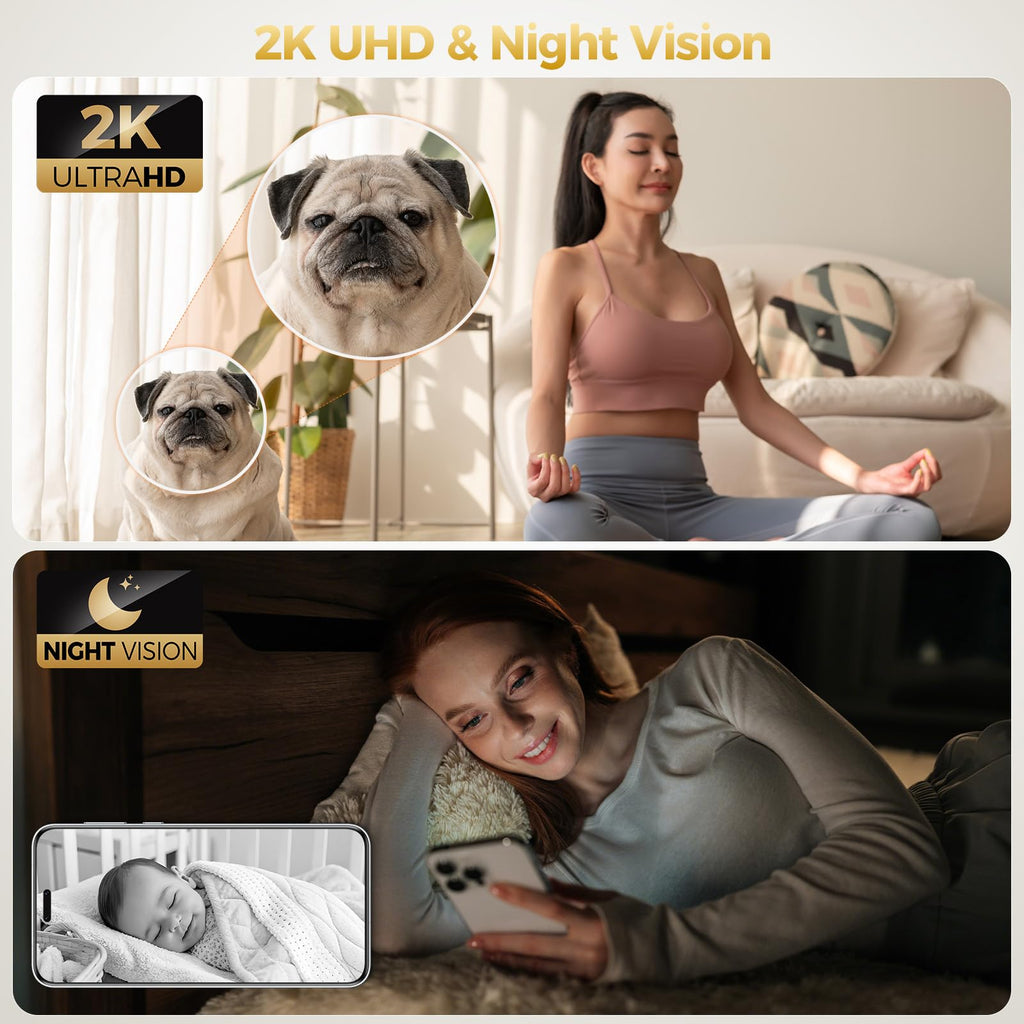 2K Indoor Security Camera 4-Pack with Night Vision U5771