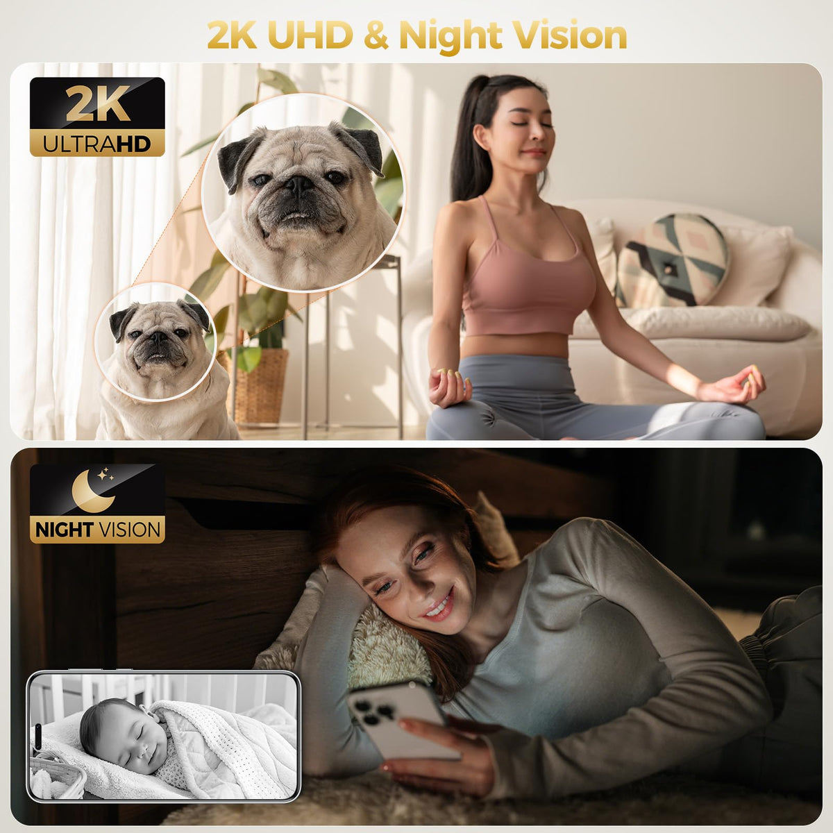 2K Indoor Security Camera 4-Pack with Night Vision U5771