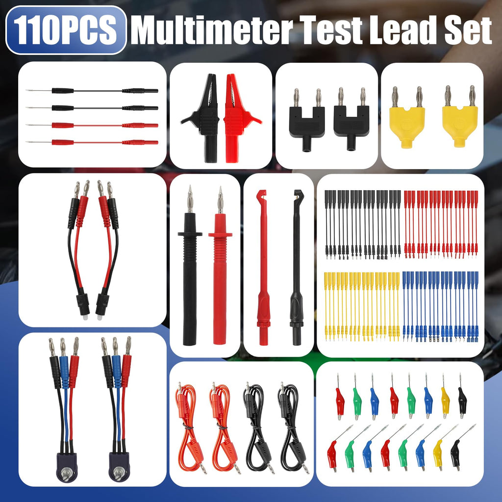 110 Pcs Automotive Circuit Test Lead Kit with Black Carrying Case L256