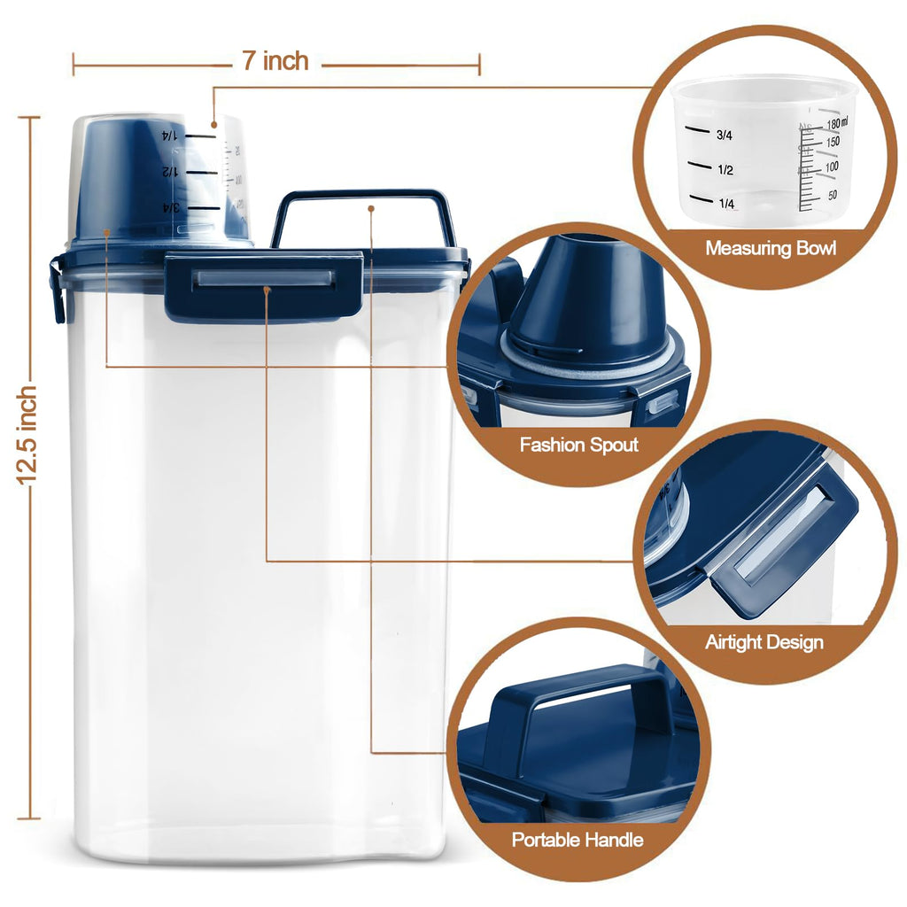 Airtight Pet Food Storage Container with Measuring Cup X75098