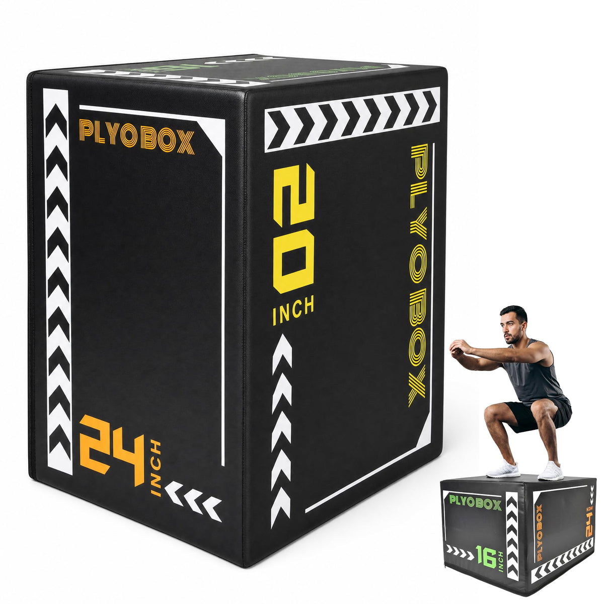 3-in-1 Plyometric Jump Box with 16/20/24" Heights V838715