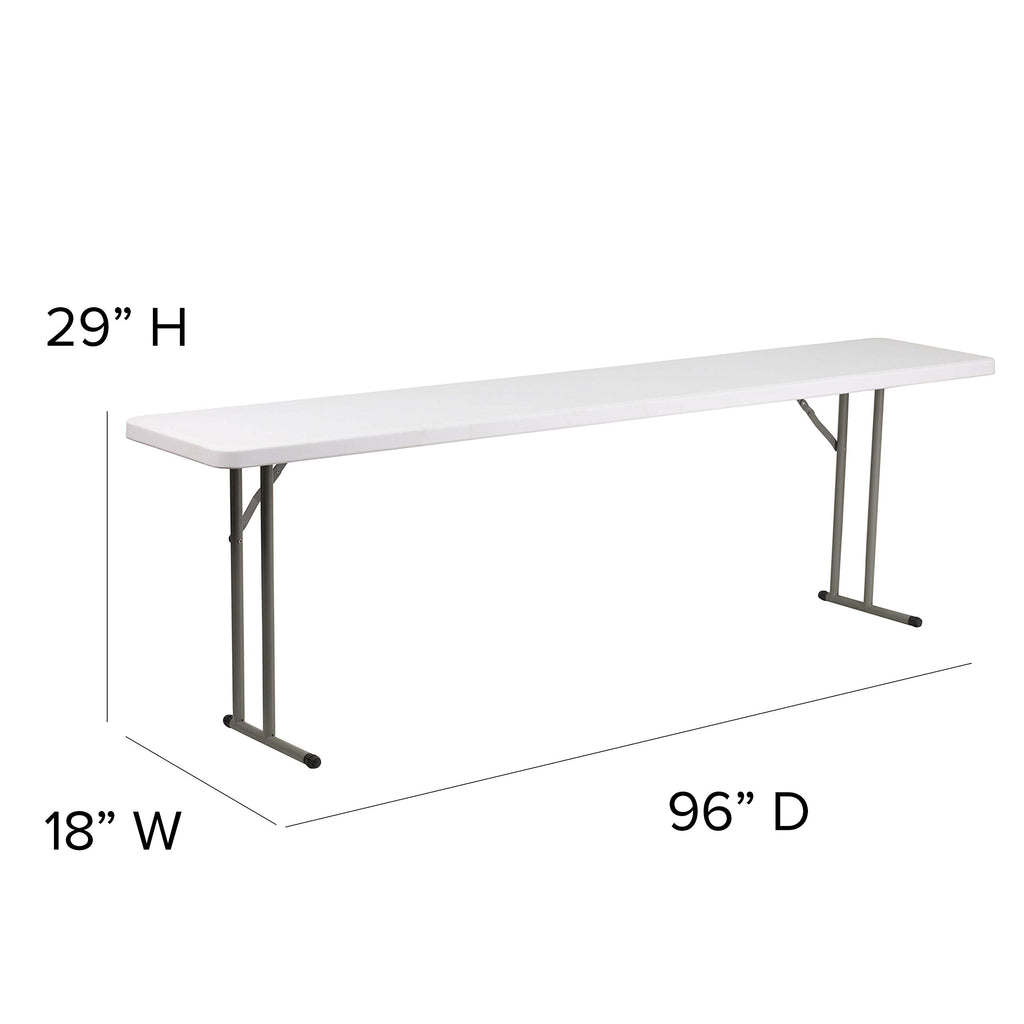 8-Foot White Plastic Folding Training Table Z8992