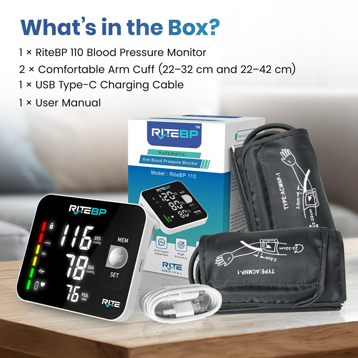 Digital Blood Pressure Monitor with 2 Large Arm Cuffs Y676371