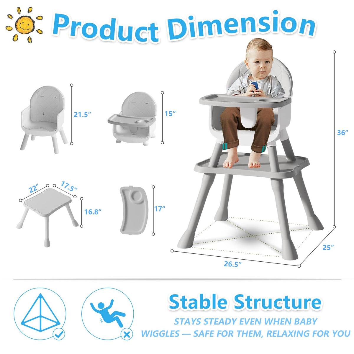 6 in 1 Baby High Chair A6178