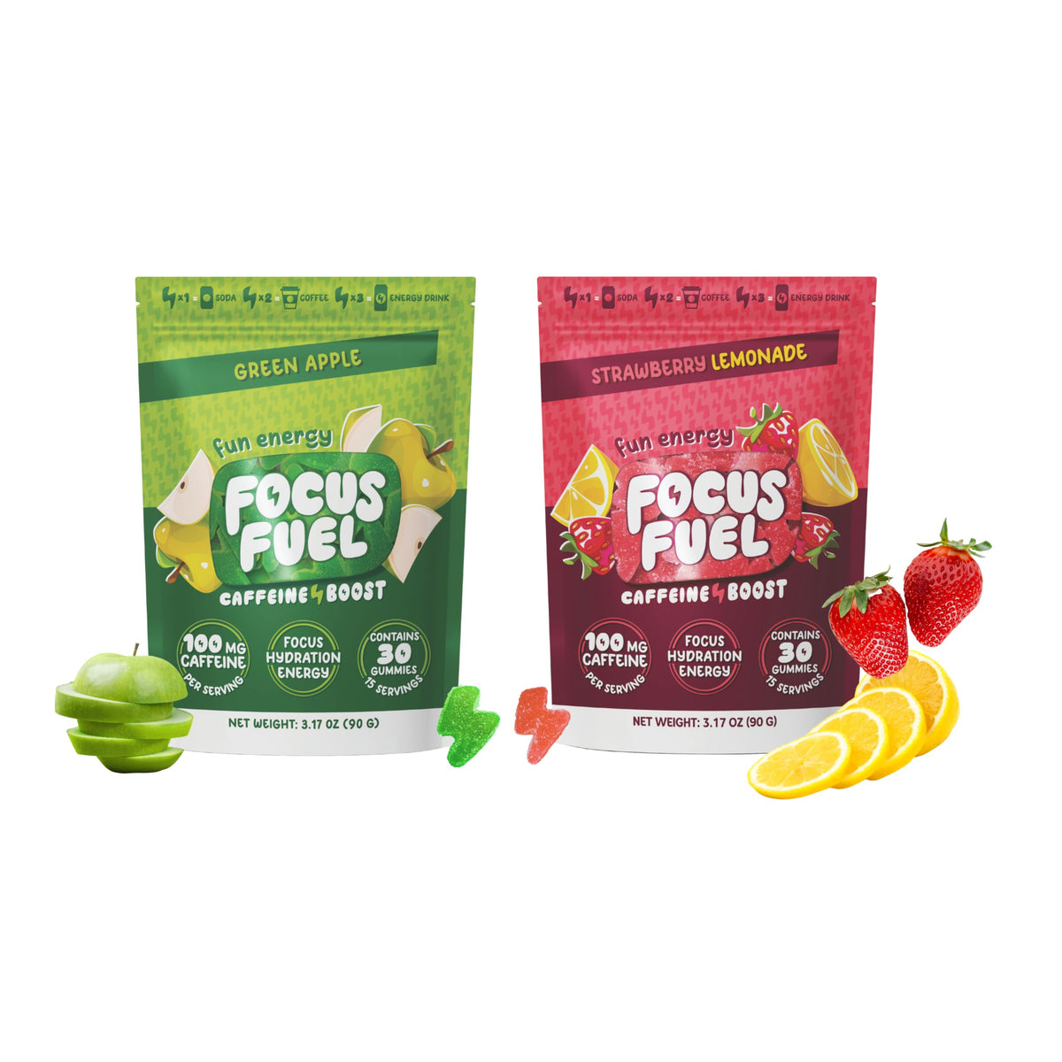 Energy Chews Variety Pack Strawberry Lemonade Green Apple 2-Pack W102