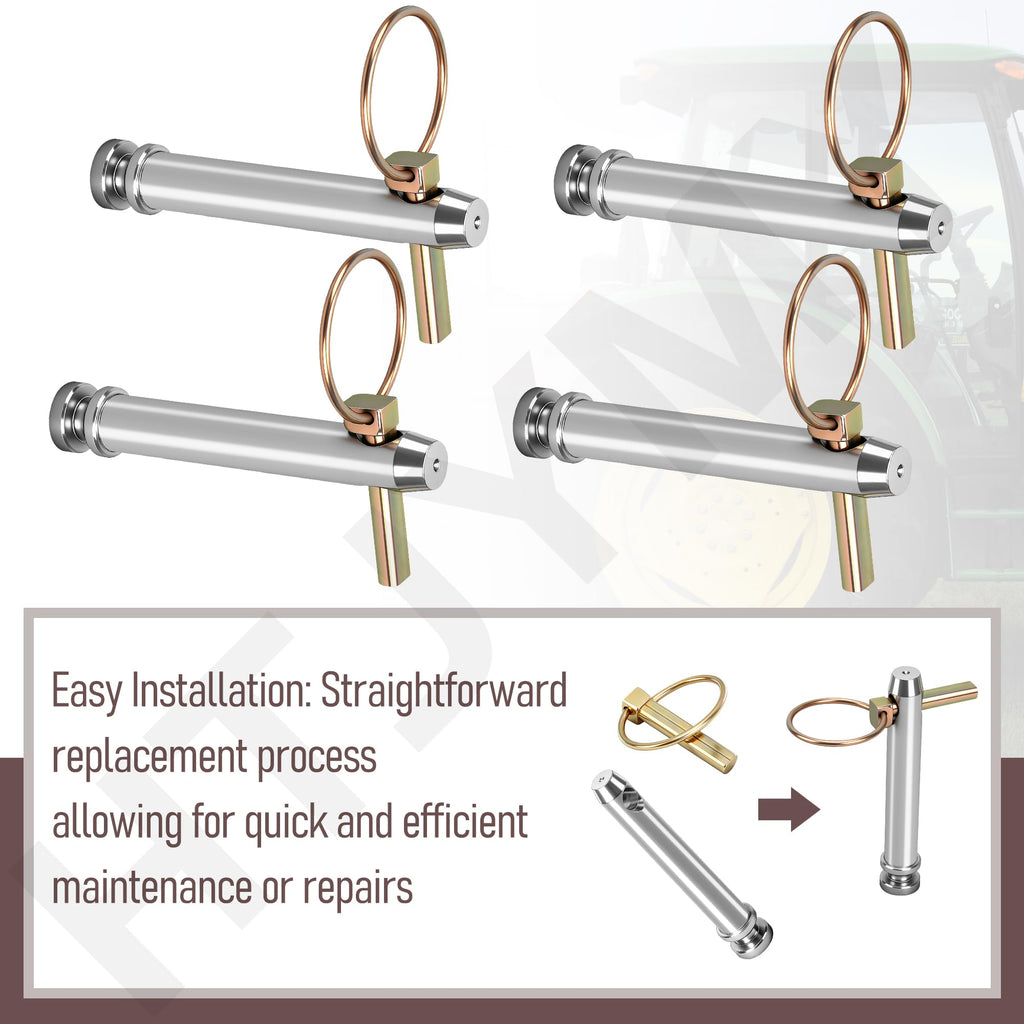 Cat 1 Top Link Pin Hitch Accessories, 4 Pack, 5-1/2, 3/4" P136