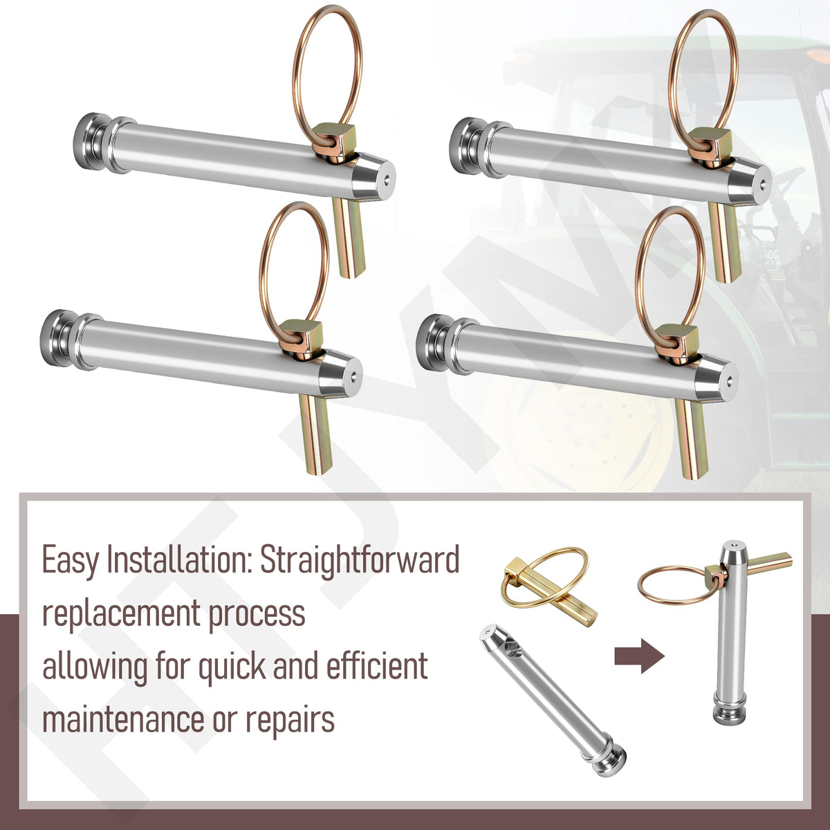 Cat 1 Top Link Pin Hitch Accessories, 4 Pack, 5-1/2, 3/4" P136