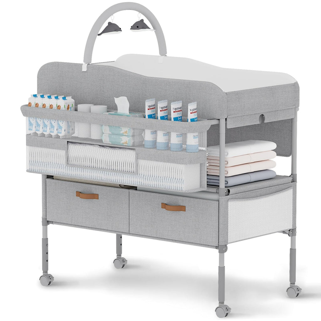 Portable Baby Changing Table with Storage Drawers I85124