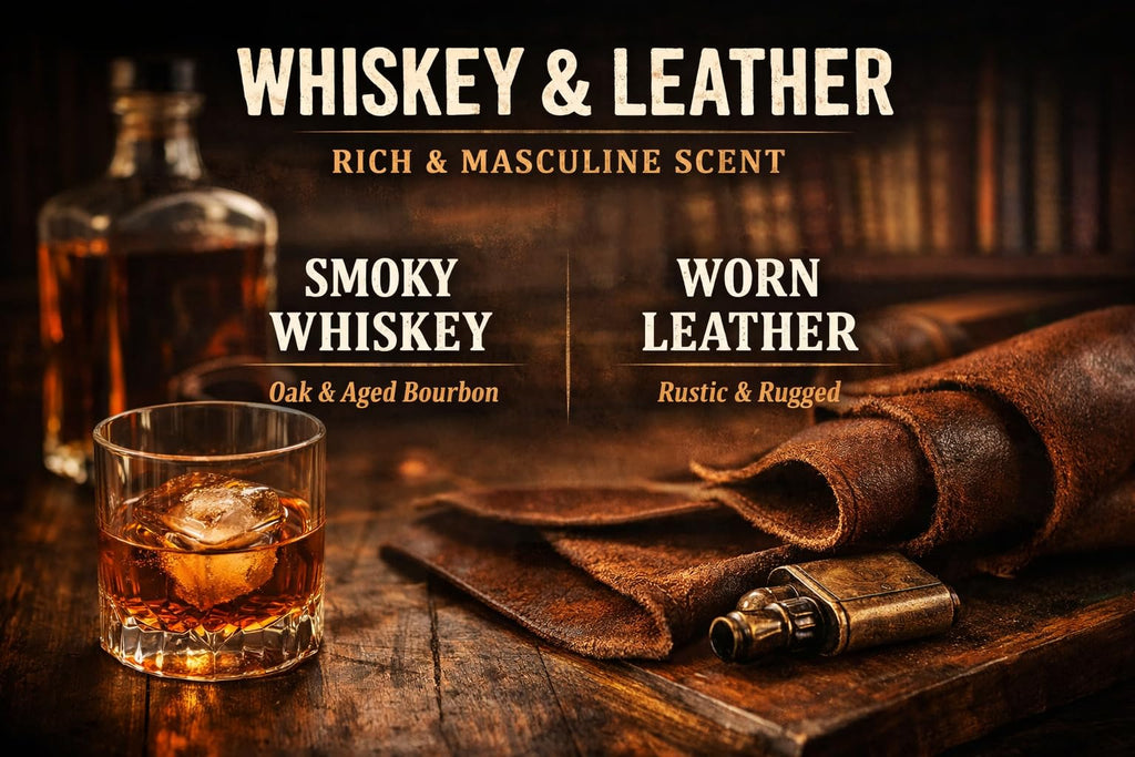 Leather & Whiskey Scented 16 oz Soy Wax Candle J7674