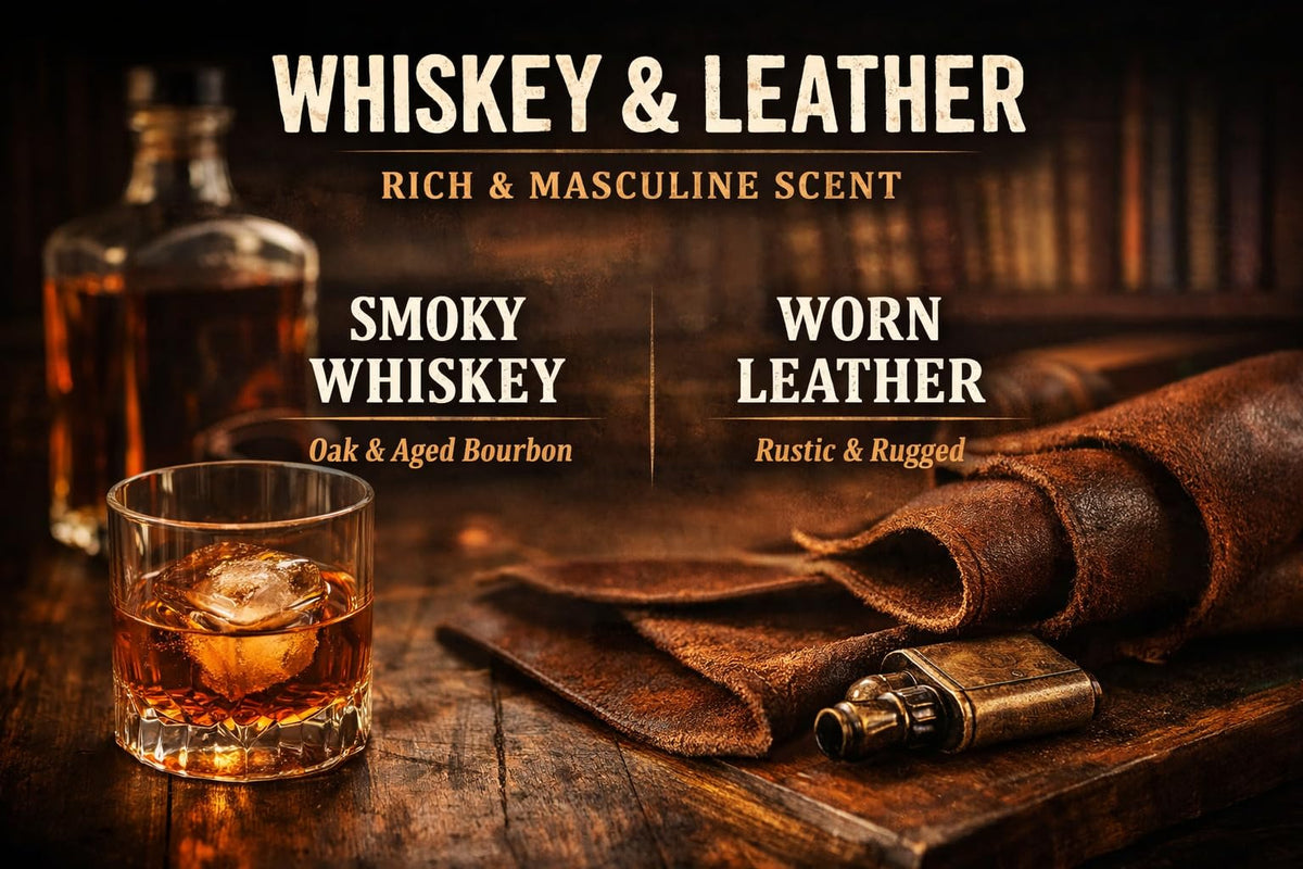 Leather & Whiskey Scented 16 oz Soy Wax Candle J7674
