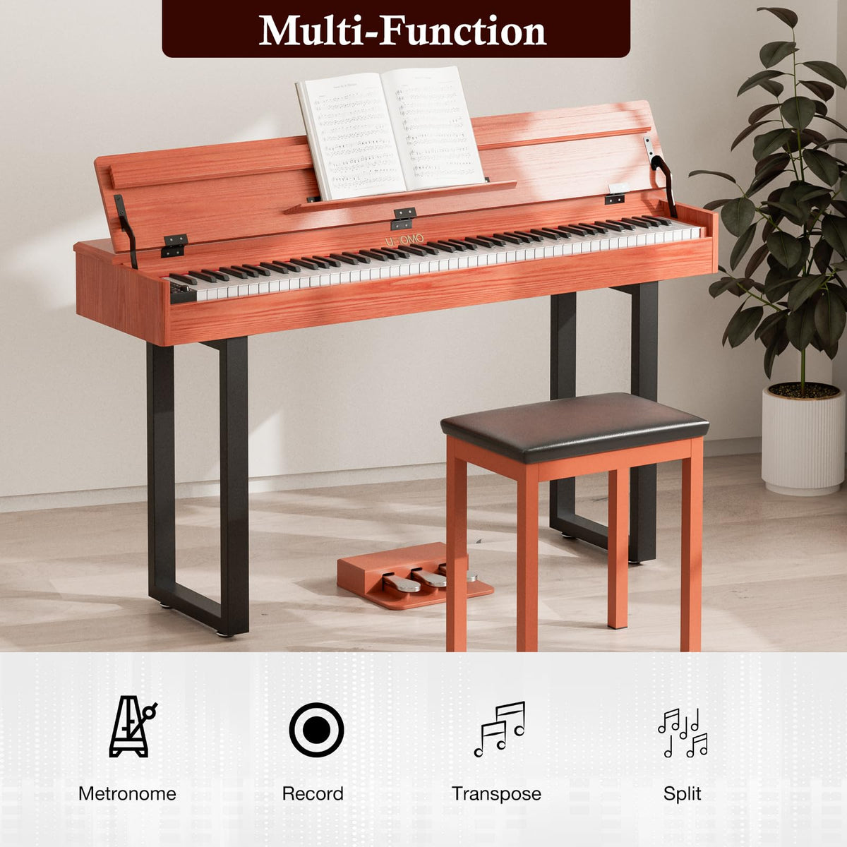 88 Key Weighted Digital Piano with Triple Pedals O973