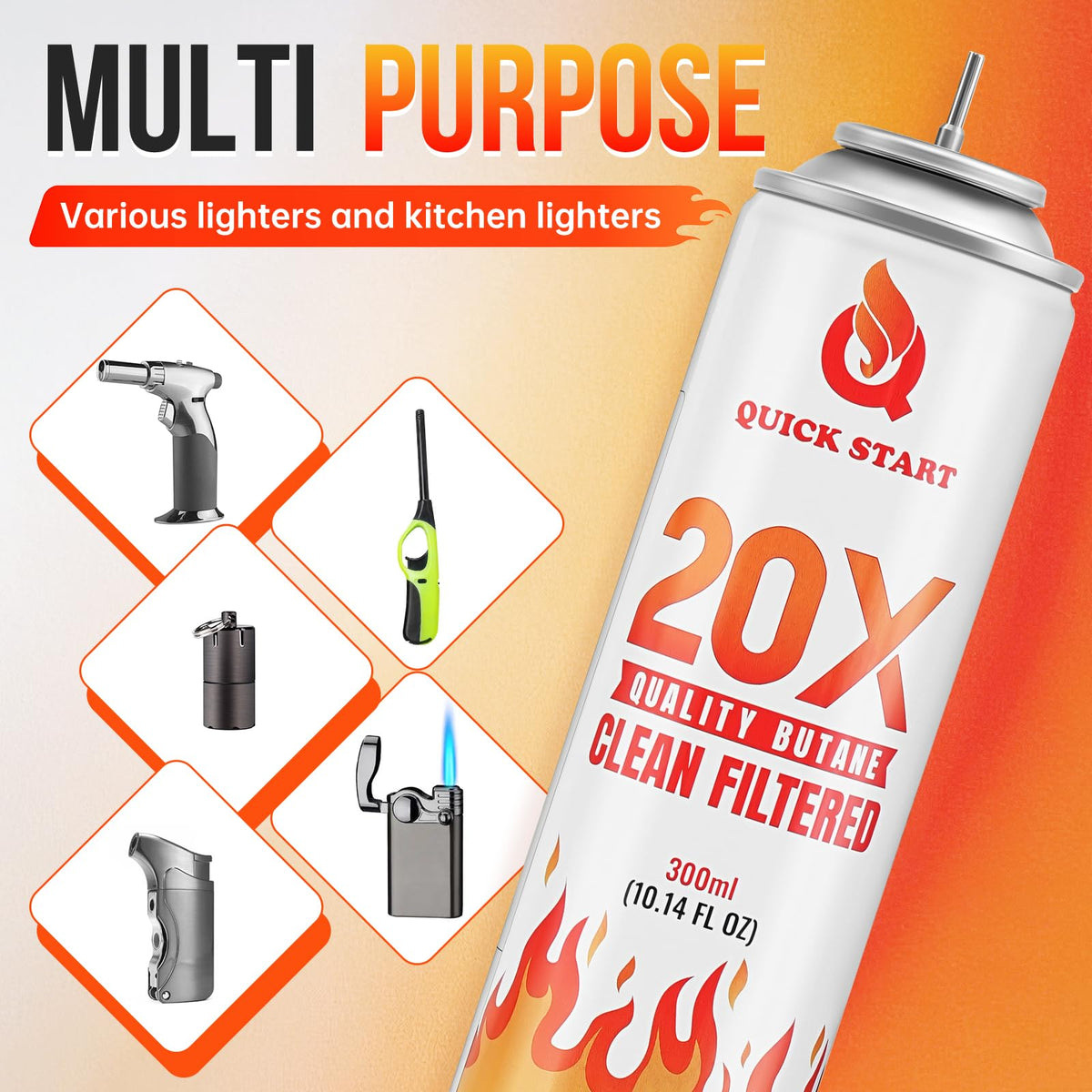 12 Pack Universal Butane Fuel Refill U69092