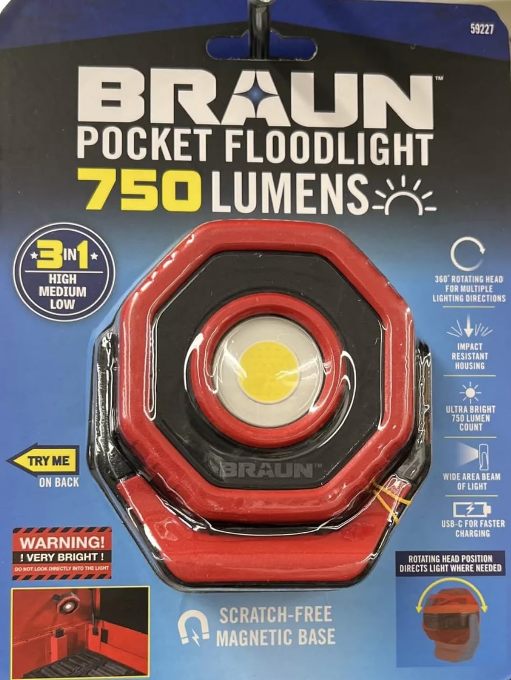Red Rechargeable Magnetic LED Floodlight N494958