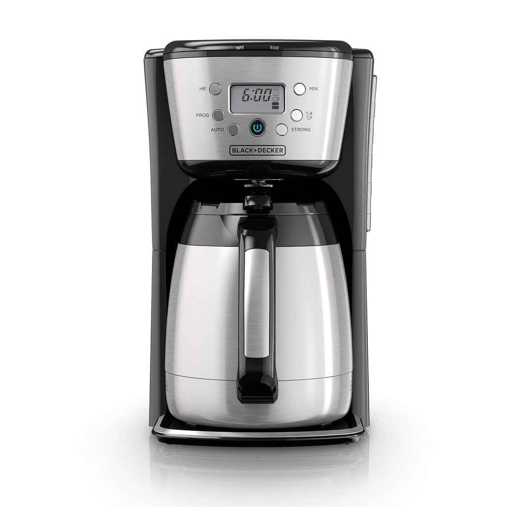 Black and Silver 12 Cup Programmable Thermal Coffee Maker V50405