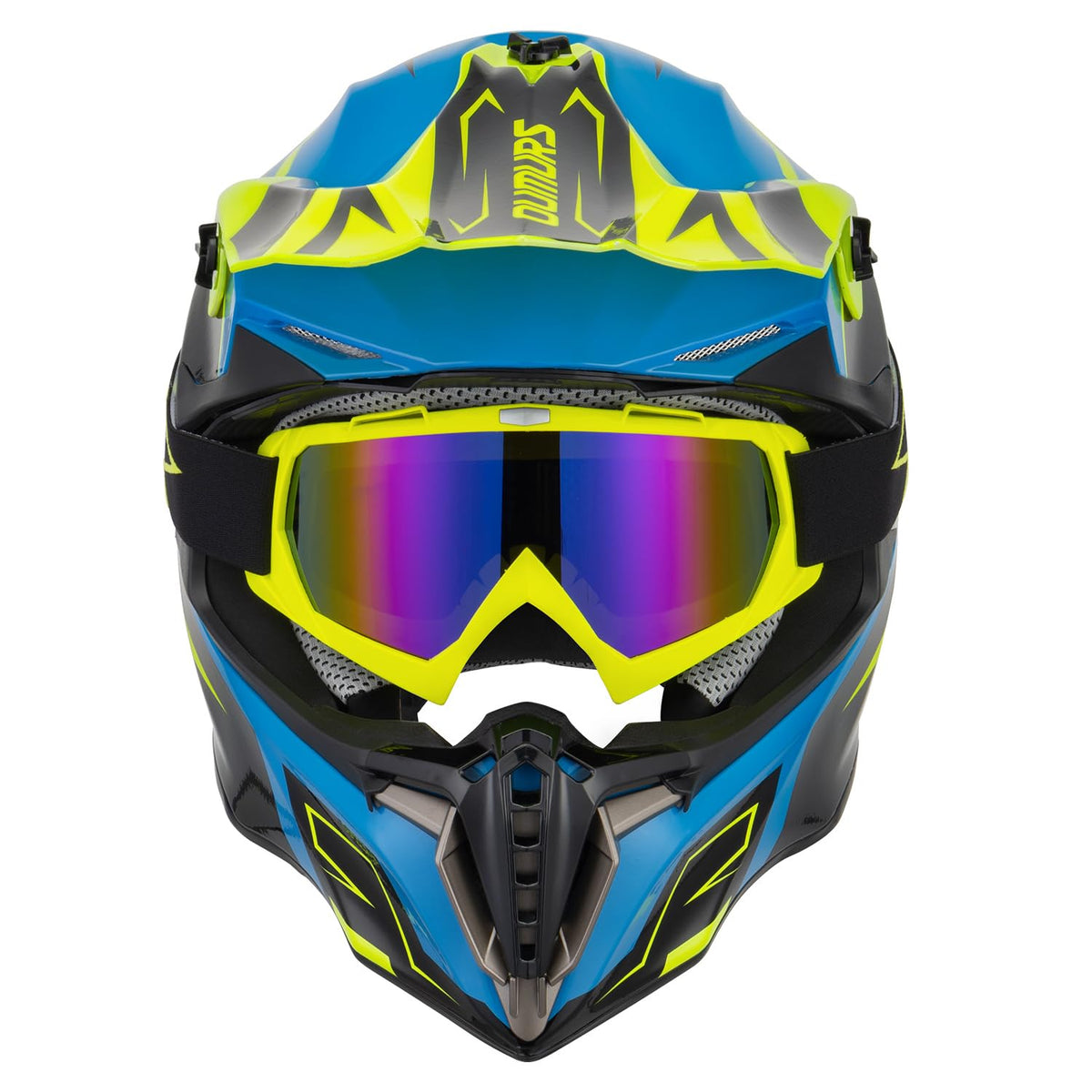 Adult ATV Dirt Bike Helmet with Goggles Gloves & Mask Adjustable Sun Visor L8208