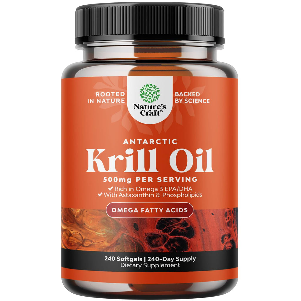 Krill Oil Softgels Omega 3 Supplement 240 Count D446841