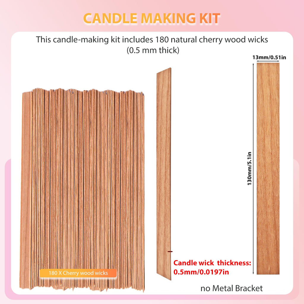 Cherry Wood Wicks 180 Candles per Pack F2255