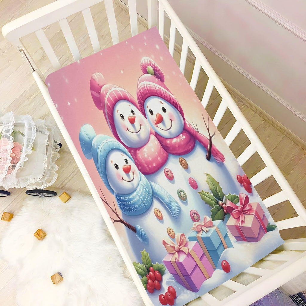 Christmas Snowmen Crib Sheet 52" x 28" B885089