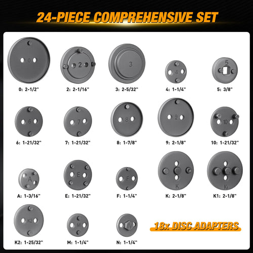 22pc Disc Brake Caliper Compression Tool Set U6976