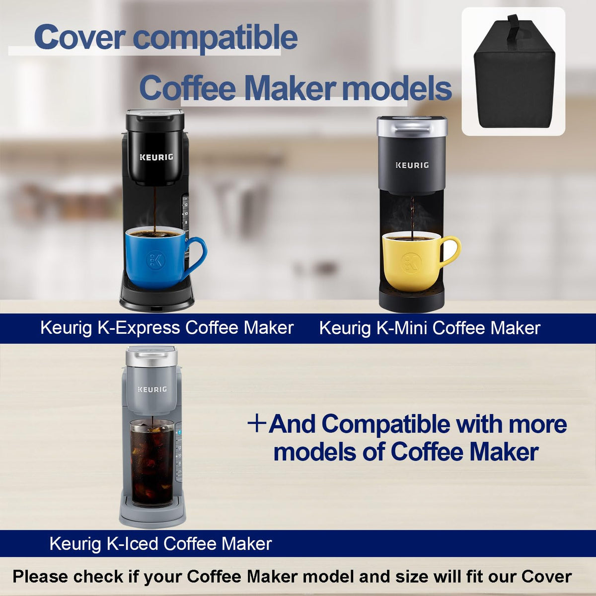 Black Coffee Maker Cover A6186