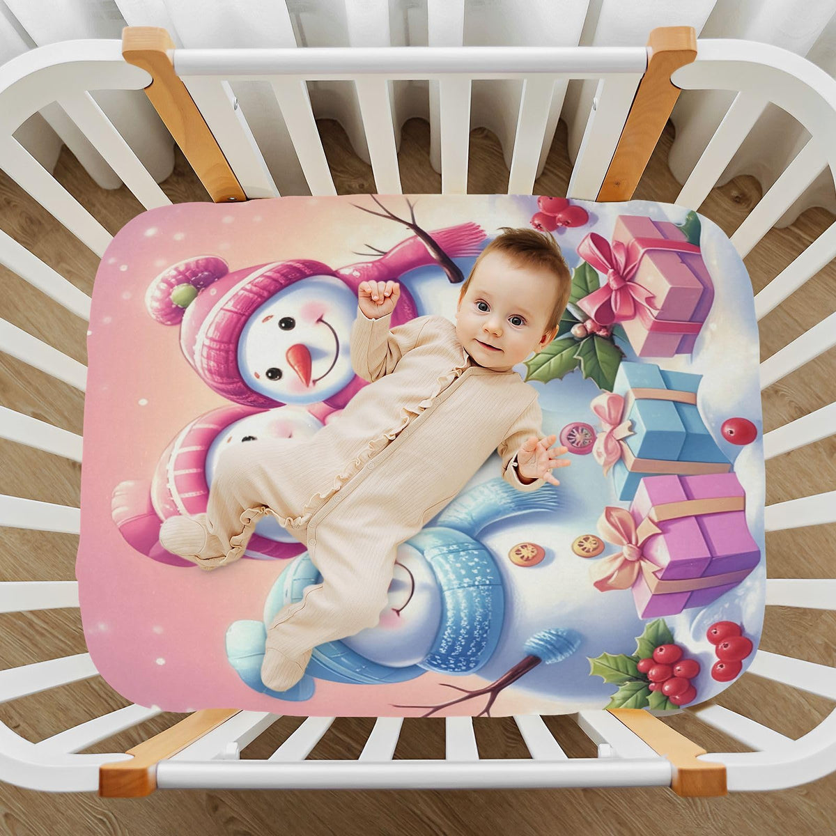 Christmas Snowmen Crib Sheet 52" x 28" B885089