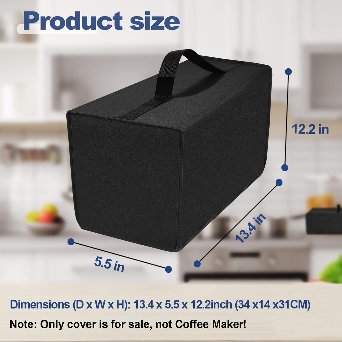 Black Coffee Maker Cover A6186