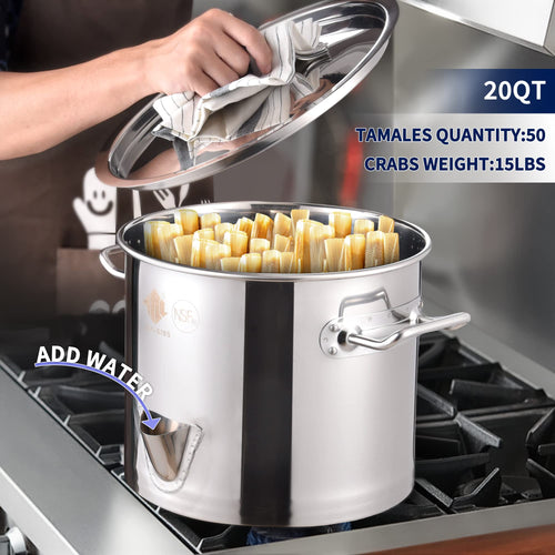 20QT Stainless Steel Tamale Steamer Pot G282669