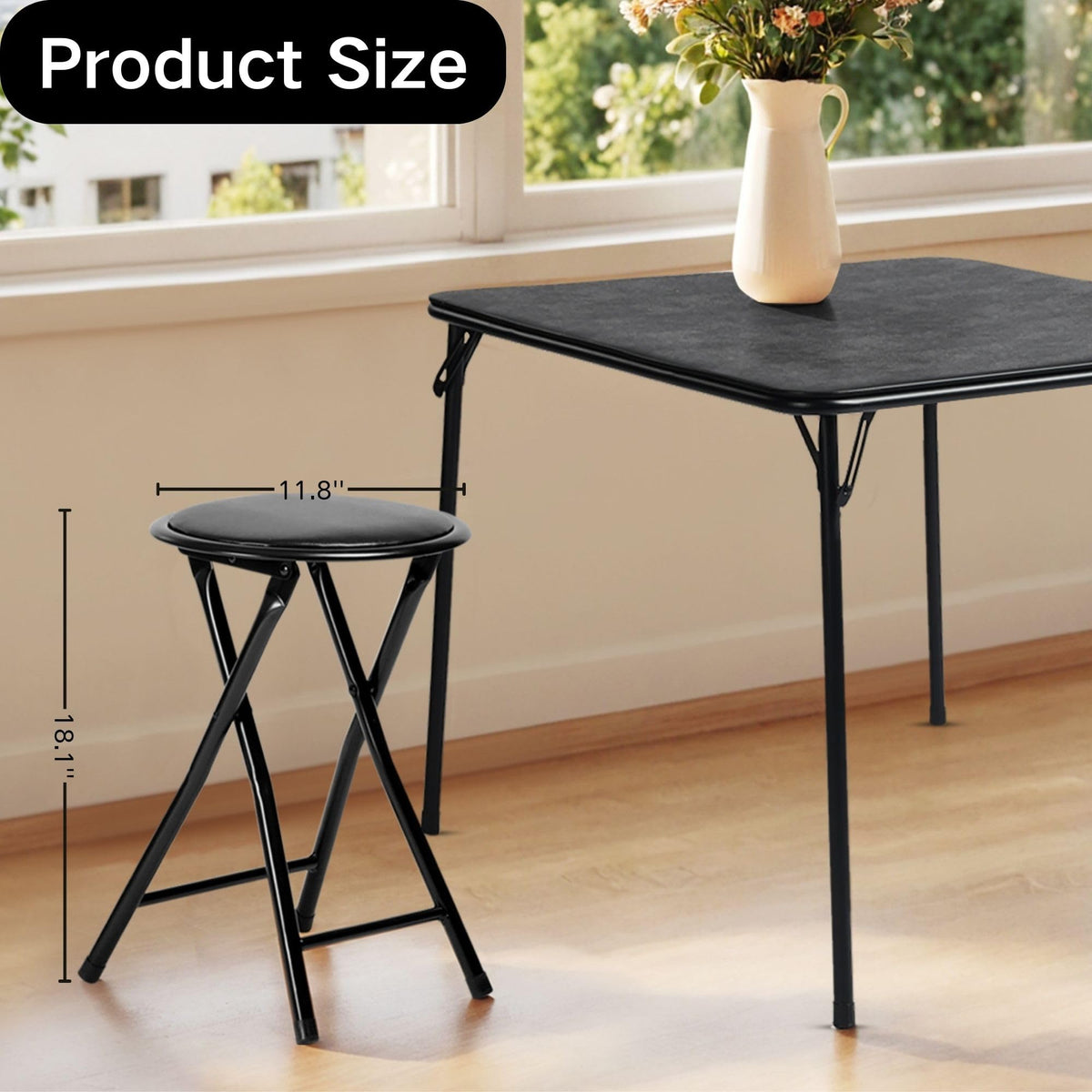 18-Inch Backless Folding Stools Set of 4 M40696